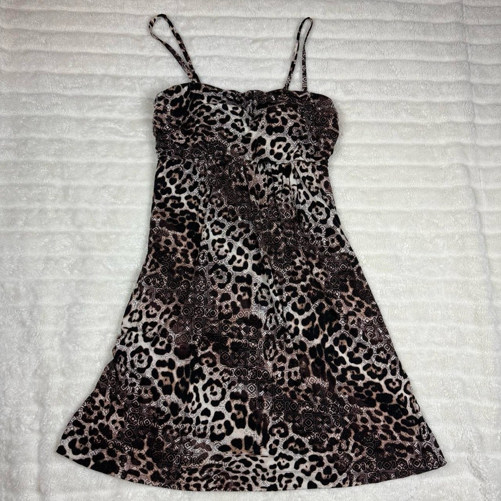 Soma Leopard Print Spaghetti Strap/ Strapless Dress